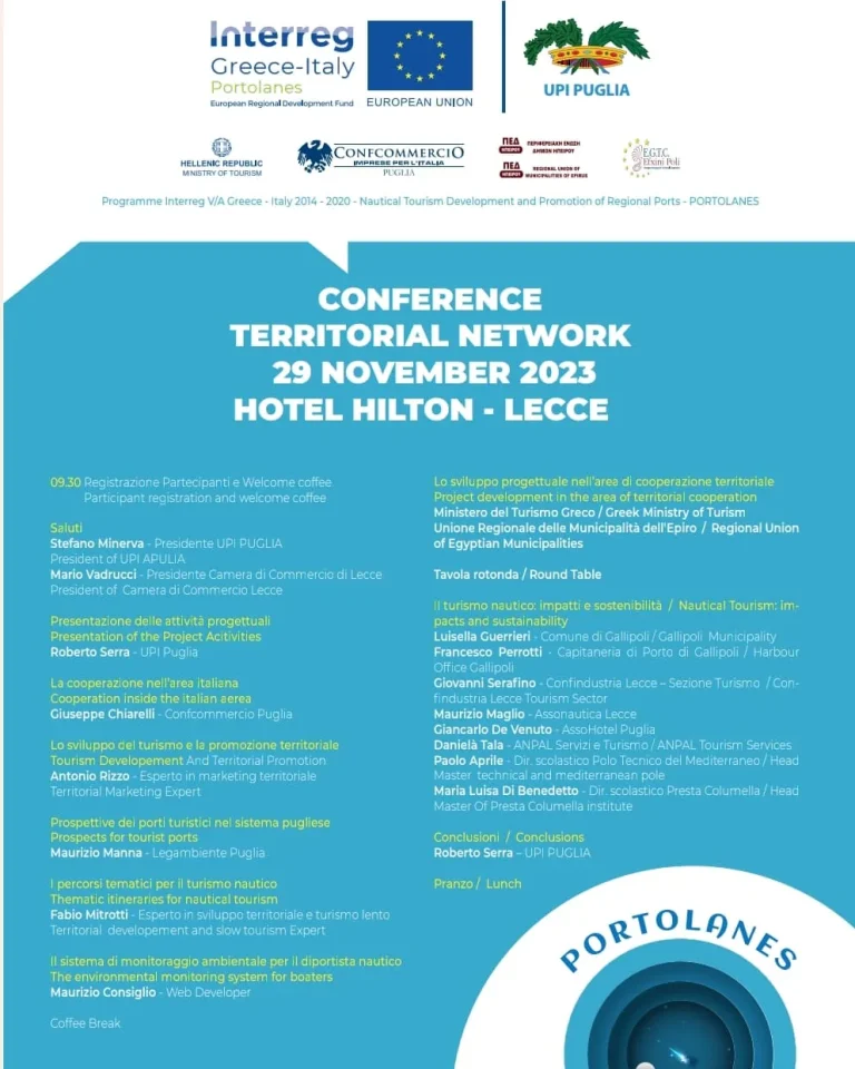 Il manifesto della conferenza territoriale PORTOLANES del 29 novembre 2023